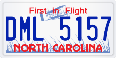 NC license plate DML5157