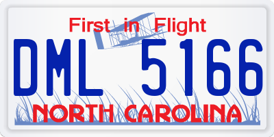NC license plate DML5166
