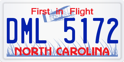 NC license plate DML5172