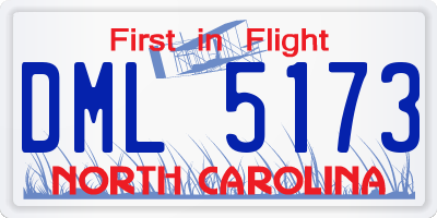 NC license plate DML5173