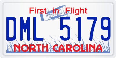 NC license plate DML5179