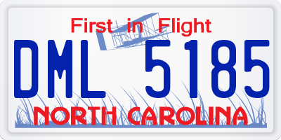 NC license plate DML5185