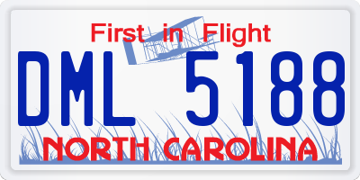 NC license plate DML5188