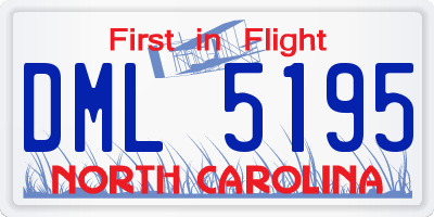NC license plate DML5195