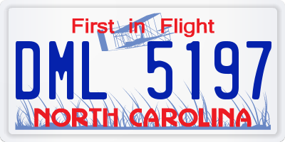 NC license plate DML5197