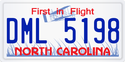 NC license plate DML5198