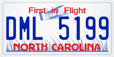 NC license plate DML5199