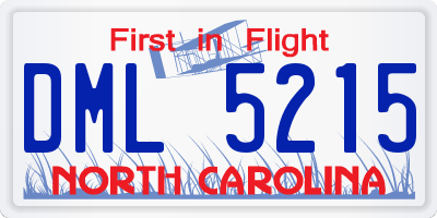NC license plate DML5215