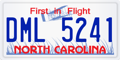 NC license plate DML5241