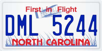 NC license plate DML5244