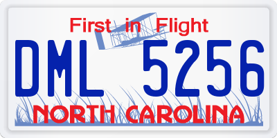 NC license plate DML5256