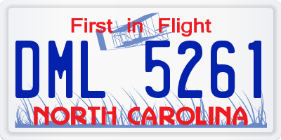 NC license plate DML5261