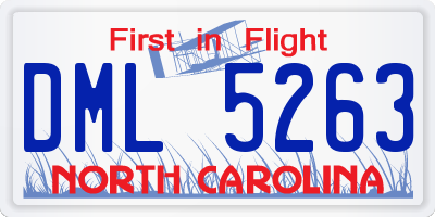 NC license plate DML5263