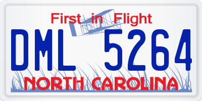 NC license plate DML5264