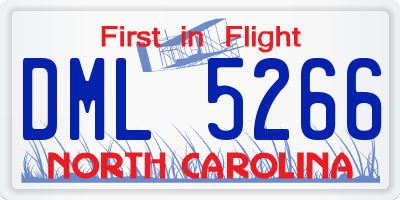 NC license plate DML5266
