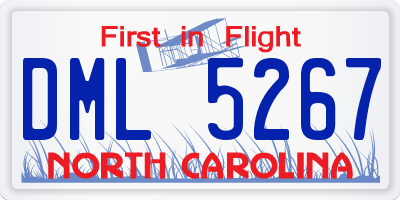 NC license plate DML5267