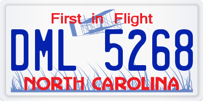 NC license plate DML5268