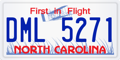 NC license plate DML5271