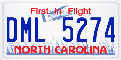 NC license plate DML5274