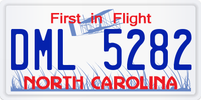 NC license plate DML5282