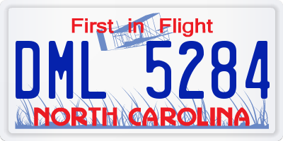 NC license plate DML5284