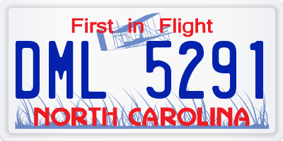 NC license plate DML5291