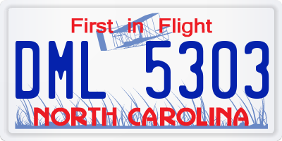 NC license plate DML5303