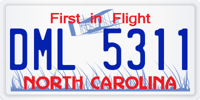 NC license plate DML5311