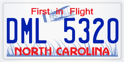 NC license plate DML5320