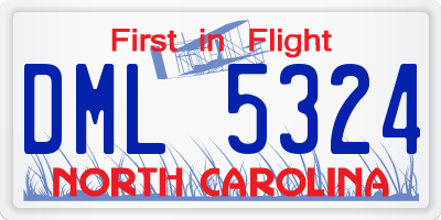NC license plate DML5324