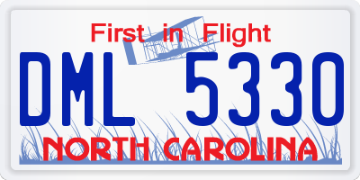 NC license plate DML5330