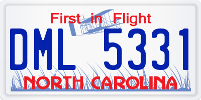 NC license plate DML5331