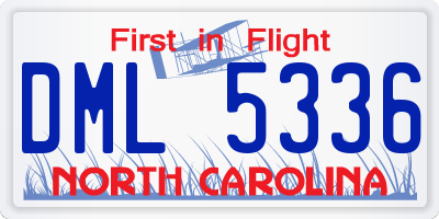 NC license plate DML5336