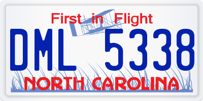 NC license plate DML5338