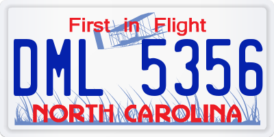 NC license plate DML5356