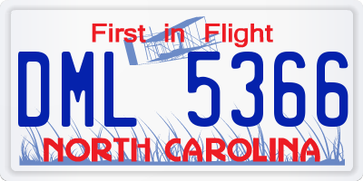 NC license plate DML5366