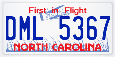 NC license plate DML5367