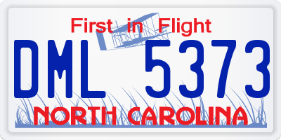 NC license plate DML5373