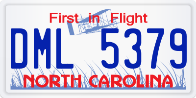NC license plate DML5379