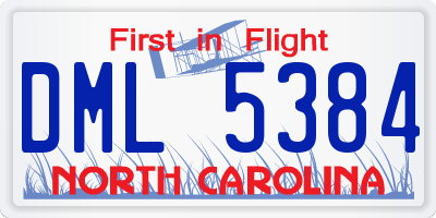 NC license plate DML5384