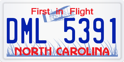 NC license plate DML5391
