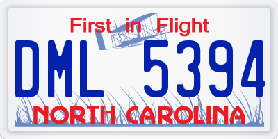 NC license plate DML5394