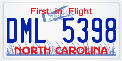 NC license plate DML5398