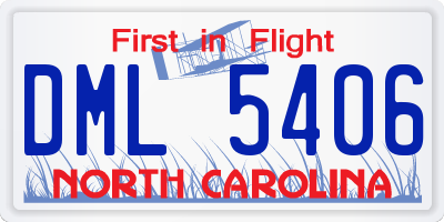 NC license plate DML5406