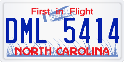 NC license plate DML5414