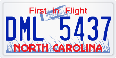 NC license plate DML5437