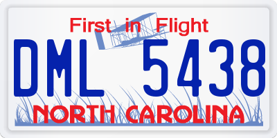 NC license plate DML5438
