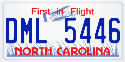 NC license plate DML5446