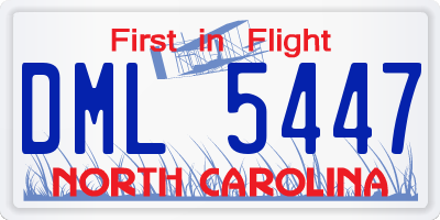 NC license plate DML5447