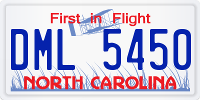 NC license plate DML5450